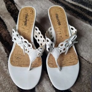 Maurices White Sandles Size 8